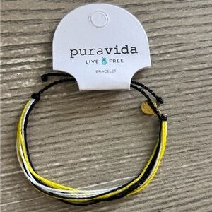 Lot of 15 - Pura Vida Live Free Slider Bracelet NWT Black & Yellow Gold & White